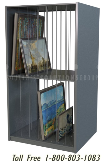 Enclosed Art Storage Rack / Art Storage Cart With Top Shelf