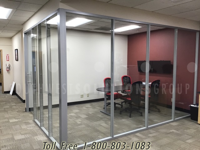 Glass Storage Partition Walls Office Privacy Enclosures Conference Area ...