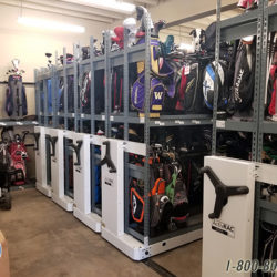 Rolling Golf Bag Storage & Golf Club Shelving