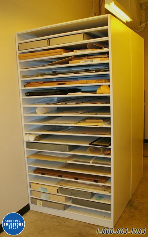 Archival Map & Poster Shelf Unit Racks Storing Large Flat Documents, Works  On Paper